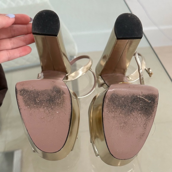 Gucci gold chunky heel - Picture 5 of 6